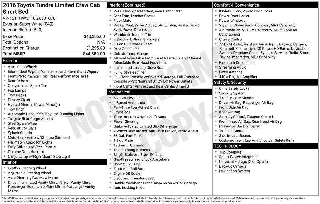 2016 Toyota Tundra 4WD Truck LTD