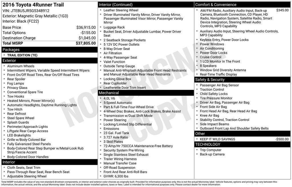2016 Toyota 4Runner Limited
