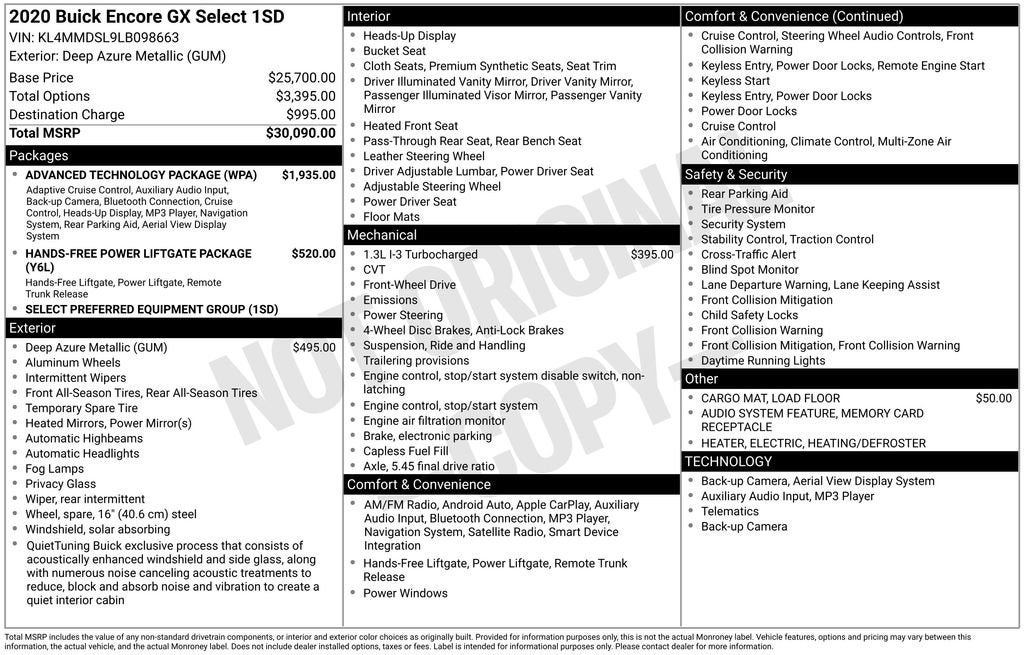 2020 Buick Encore GX Select