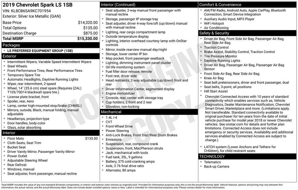 2019 Chevrolet Spark LS