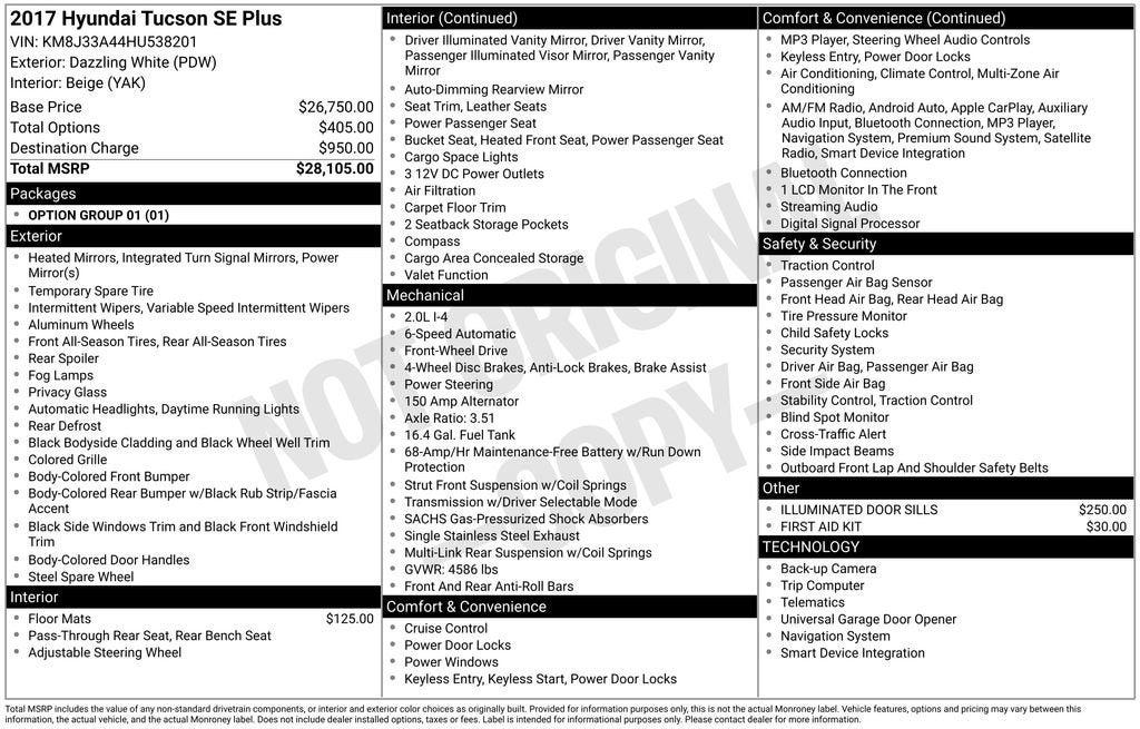 2017 Hyundai Tucson SE Plus