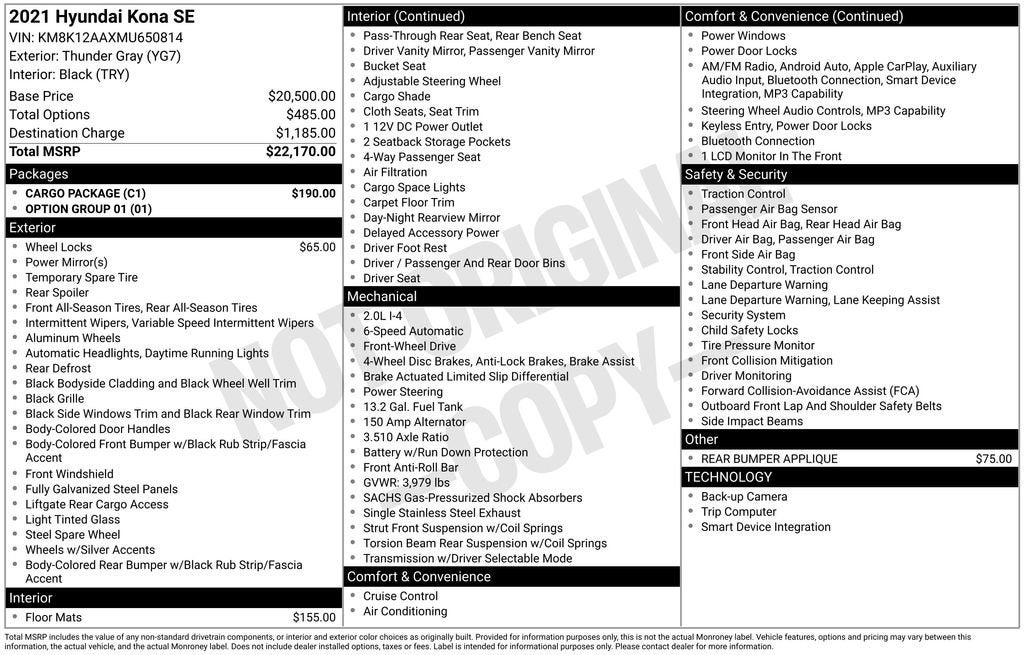 2021 Hyundai Kona SE