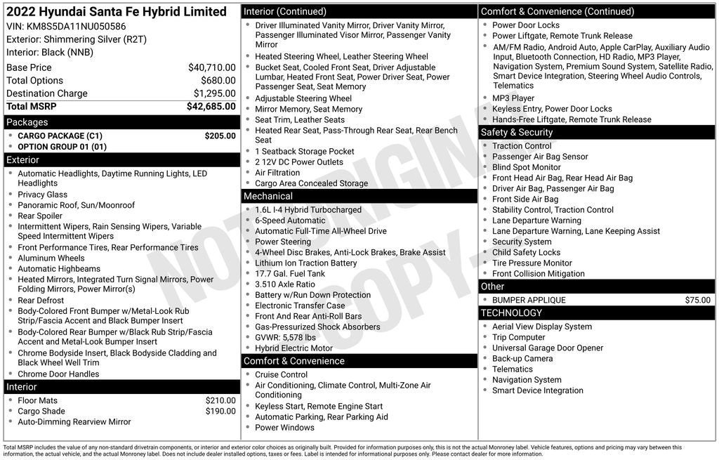 2022 Hyundai Santa Fe Hybrid Limited