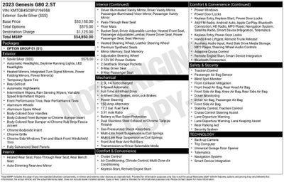 2023 Genesis G80 2.5T