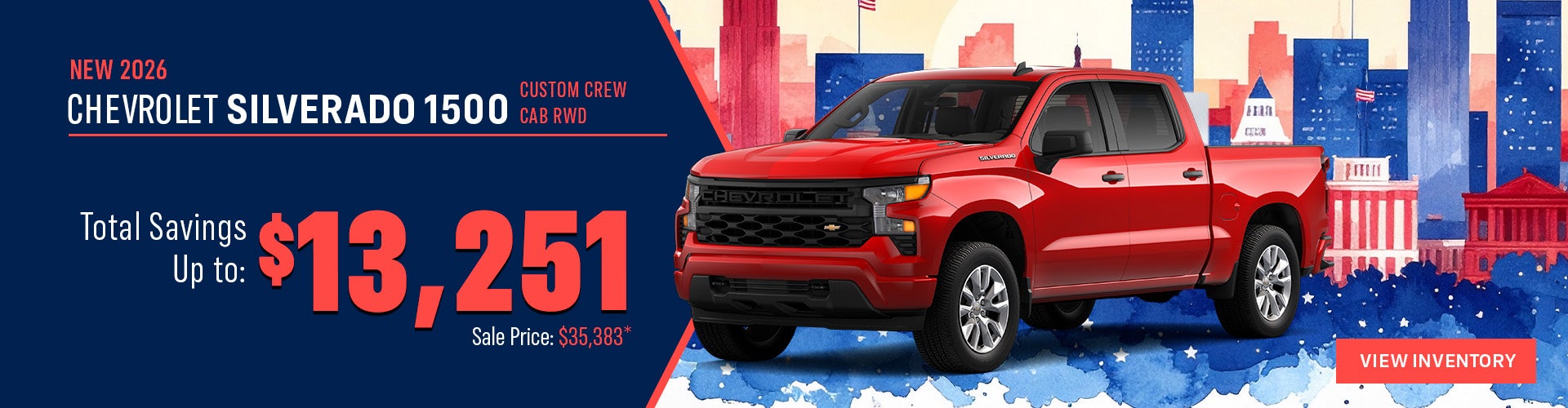 New 2026 Chevrolet Silverado 1500 Custom Crew Cab RWD